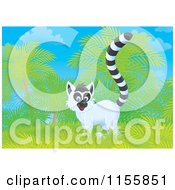 Poster, Art Print Of Wild Lemur Near Palm Trees