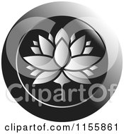 Poster, Art Print Of Silver Lotus Water Lily Flower Icon