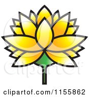 Poster, Art Print Of Yellow Lutus Water Lily Flower