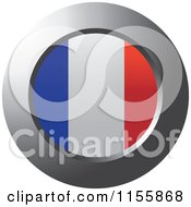 Clipart Of A Chrome Ring And France Flag Icon Royalty Free Vector Illustration