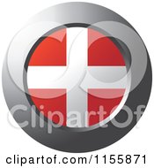 Poster, Art Print Of Chrome Ring And Denmark Flag Icon