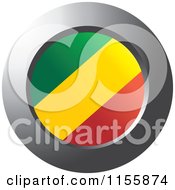 Clipart Of A Chrome Ring And Congo Flag Icon Royalty Free Vector Illustration