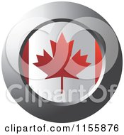 Clipart Of A Chrome Ring And Canadian Flag Icon Royalty Free Vector Illustration