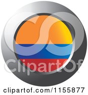 Clipart Of A Chrome Ring And Colombian Flag Icon Royalty Free Vector Illustration