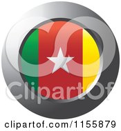 Clipart Of A Chrome Ring And Camaroon Flag Icon Royalty Free Vector Illustration
