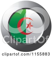 Clipart Of A Chrome Ring And Algerian Flag Icon Royalty Free Vector Illustration