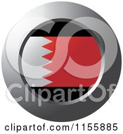 Clipart Of A Chrome Ring And Bahrain Flag Icon Royalty Free Vector Illustration