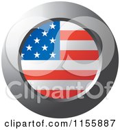 Clipart Of A Chrome Ring And American Flag Icon Royalty Free Vector Illustration by Lal Perera