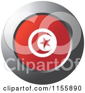 Clipart Of A Chrome Ring And Tunisia Flag Icon Royalty Free Vector Illustration