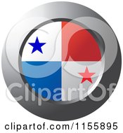 Clipart Of A Chrome Ring And Panama Flag Icon Royalty Free Vector Illustration