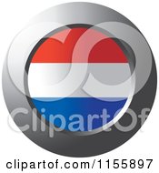 Clipart Of A Chrome Ring And Netherlands Flag Icon Royalty Free Vector Illustration by Lal Perera