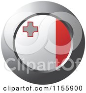 Clipart Of A Chrome Ring And Malta Flag Icon Royalty Free Vector Illustration