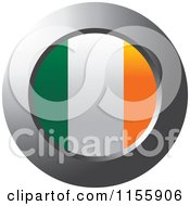Clipart Of A Chrome Ring And Ireland Flag Icon Royalty Free Vector Illustration