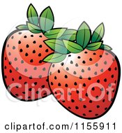 Poster, Art Print Of Two Strawberries