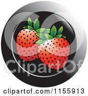 Clipart Of A Strawberry Icon Royalty Free Vector Illustration by Lal Perera