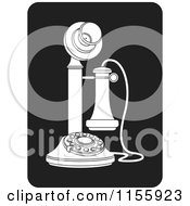 Poster, Art Print Of Black And White Candlestick Telephone Icon