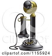 Poster, Art Print Of Black And Gold Candlestick Telephone