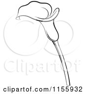 Clipart Of A Black And White Calla Lily Flower Royalty Free Vector Illustration by Lal Perera #COLLC1155932-0106