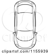 Aerial View Of An Outlined Car