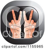 Clipart Of A Victory Hands Icon Royalty Free Vector Illustration