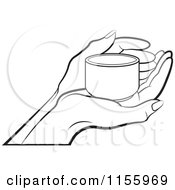 Poster, Art Print Of Outlined Hand Holding A Small Cup