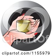 Poster, Art Print Of Icon Of A Hand Holding A Small Gold Cup