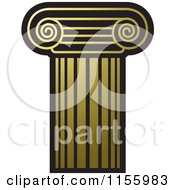 Clipart Of A Black And Gold Pillar Royalty Free Vector Illustration