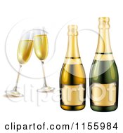 Poster, Art Print Of Glasses And Bottles Of Champagne