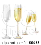 Clipart Of Glasses Of Champagne Royalty Free Vector Illustration