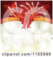 Poster, Art Print Of New Year Background Of Fireworks A Bow And Bokeh