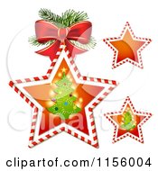 Poster, Art Print Of Candy Cane Stars With Christmas Trees