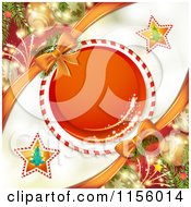 Poster, Art Print Of Christmas Background Of A Candy Cane Frame With Baubles