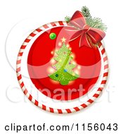 Poster, Art Print Of Christmas Tree Candy Cane Ring And Bow
