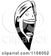 Cartoon Clipart Of A Black And White Woman With A Loud Mouth Vector Outlined Coloring Page by Cory Thoman