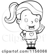 Poster, Art Print Of Black And White Little Girl Expressing An Idea