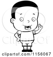 Poster, Art Print Of Black And White Cute Little Black Boy Expressing An Idea