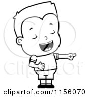 Poster, Art Print Of Black And White Boy Pointing And Laughing