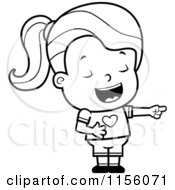 Poster, Art Print Of Black And White Little Girl Pointing And Laughing At Someones Expense