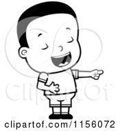 Poster, Art Print Of Black And White Cute Little Black Boy Pointing And Laughing At Anothers Expense