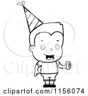 Black And White Boy Holding A Soda And Wearing A Party Hat