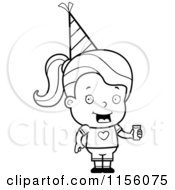 Poster, Art Print Of Black And White Little Girl Holding Punch And Wearing A Party Hat