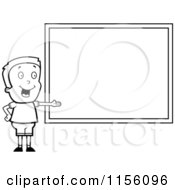 Poster, Art Print Of Black And White Boy Presenting A Chalk Board