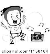 Poster, Art Print Of Black And White Black Girl Dancing To Music