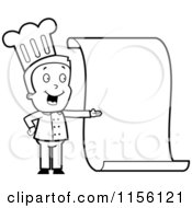 Poster, Art Print Of Black And White Chef Presenting A Blank Menu