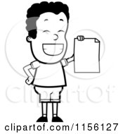 Poster, Art Print Of Black And White Proud Black Teen Boy Holding A Report Card