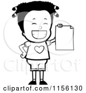 Poster, Art Print Of Black And White Black Girl Holding Up Her Report Card