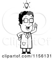 Poster, Art Print Of Black And White Black Male Scientist With An Idea
