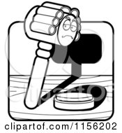 Poster, Art Print Of Black And White Gavel Character Wearing A Wig