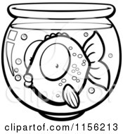 Poster, Art Print Of Black And White Surprised Goldfish In A Bowl