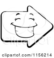 Poster, Art Print Of Black And White Happy Grinning Arrow Face